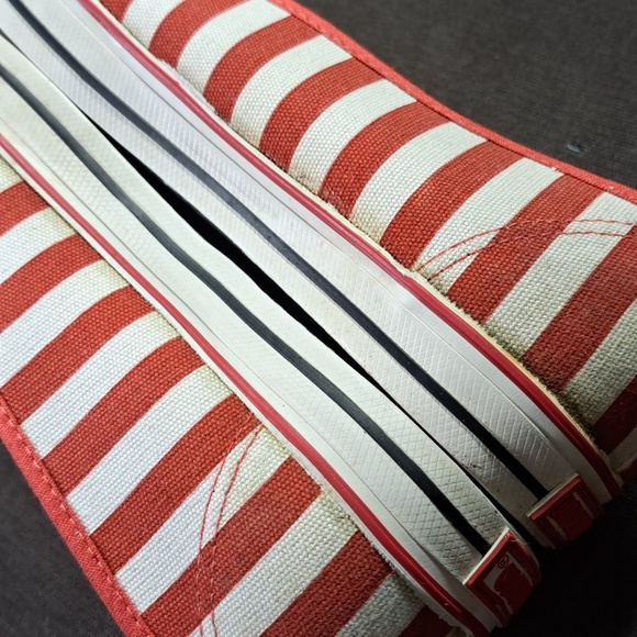 Underground Red White Striped Cherry Canvas Slip On Sneakers NWOT- UK 6 US 10 - Picture 15 of 16